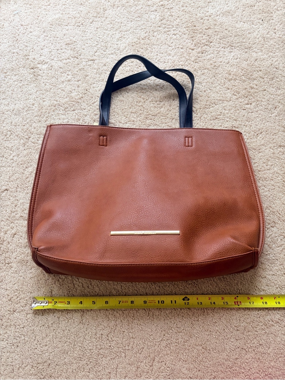 Steve Madden Tan Brown Tote with Black Handles